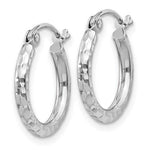 Загрузить изображение в средство просмотра галереи, Sterling Silver Diamond Cut Classic Round Hoop Earrings 15mm x 2mm
