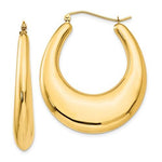 Charger l&#39;image dans la galerie, 14K Yellow Gold Classic Fancy Shrimp Hoop Earrings
