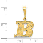 画像をギャラリービューアに読み込む, 14K Yellow Gold Uppercase Initial Letter B Block Alphabet Pendant Charm
