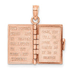 Afbeelding in Gallery-weergave laden, 14K Rose Gold Holy Bible Lord&#39;s Prayer Book 3D Pendant Charm
