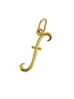 Afbeelding in Gallery-weergave laden, 14K Yellow Gold Lowercase Initial Letter F Script Cursive Alphabet Pendant Charm
