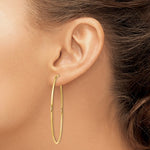 Kép betöltése a galériamegjelenítőbe: 14K Yellow Gold 52mm x 1.5mm Endless Round Hoop Earrings
