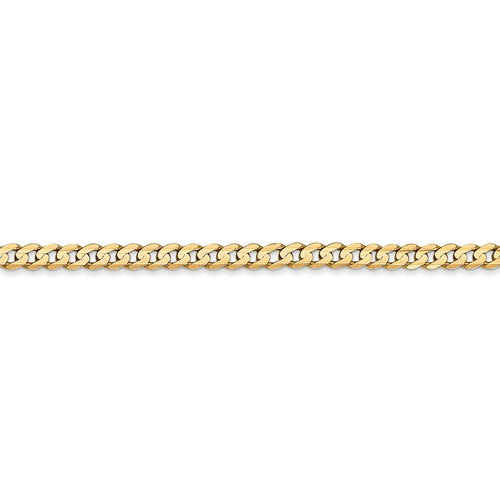 14K Yellow Gold 3mm Open Concave Curb Bracelet Anklet Choker Necklace Pendant Chain