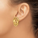 Φόρτωση εικόνας στο εργαλείο προβολής Συλλογής, 14k Yellow Gold Classic Love Knot Omega Back Large Earrings

