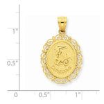 Carica l&#39;immagine nel visualizzatore di Gallery, 14k Yellow Gold Capricorn Zodiac Horoscope Oval Pendant Charm

