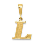 Carregar imagem no visualizador da galeria, 14K Yellow Gold Uppercase Initial Letter L Block Alphabet Pendant Charm
