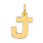 画像をギャラリービューアに読み込む, 14K Yellow Gold Uppercase Initial Letter J Block Alphabet Pendant Charm
