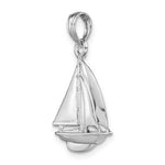 Załaduj obraz do przeglądarki galerii, 14k White Gold Sailboat Sailing 3D Pendant Charm
