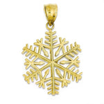 Lataa kuva Galleria-katseluun, 14k Yellow Gold Snowflake Pendant Charm - [cklinternational]
