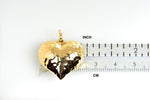 Lataa kuva Galleria-katseluun, 14K Yellow Gold Puffy Hammered Heart 3D Hollow Pendant Charm
