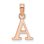 Carregar imagem no visualizador da galeria, 14K Rose Gold Uppercase Initial Letter A Block Alphabet Pendant Charm
