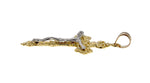 Lataa kuva Galleria-katseluun, 14k Gold Two Tone Crucifix Cross Fleur De Lis Pendant Charm - [cklinternational]
