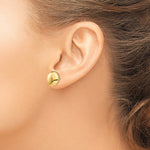 画像をギャラリービューアに読み込む, 14k Yellow Gold 12mm Button Polished Post Stud Earrings
