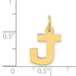 Carregar imagem no visualizador da galeria, 14K Yellow Gold Uppercase Initial Letter J Block Alphabet Pendant Charm
