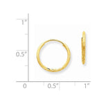 Charger l&#39;image dans la galerie, 14K Yellow Gold 12mm x 1.25mm Round Endless Hoop Earrings
