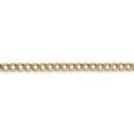 Ladda upp bild till gallerivisning, 14K Yellow Gold with Rhodium 4.3mm Pavé Curb Bracelet Anklet Choker Necklace Pendant Chain with Lobster Clasp

