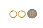 Załaduj obraz do przeglądarki galerii, 14K Yellow Gold 15mm x 2.5mm Non Pierced Round Hoop Earrings
