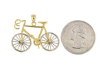 Załaduj obraz do przeglądarki galerii, 14k Gold Two Tone Large Bicycle Moveable 3D Pendant Charm - [cklinternational]
