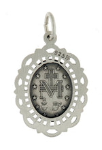 Afbeelding in Gallery-weergave laden, Sterling Silver Blessed Virgin Mary Miraculous Medal Oval Pendant Charm
