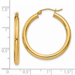 Cargar imagen en el visor de la galería, 14K Yellow Gold 29mm x 3mm Classic Round Hoop Earrings
