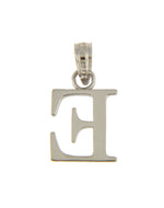 Charger l&#39;image dans la galerie, 14K White Gold Uppercase Initial Letter E Block Alphabet Pendant Charm
