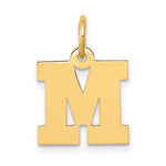 將圖片載入圖庫檢視器 14K Yellow Gold Uppercase Initial Letter M Block Alphabet Pendant Charm
