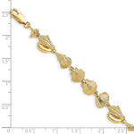 Carica l&#39;immagine nel visualizzatore di Gallery, 14k Yellow Gold Sea Snail Seashell Conch Scallop Shell Ocean Beach Bracelet
