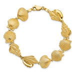 Lataa kuva Galleria-katseluun, 14k Yellow Gold Seashell Shell Conch Scallop Sea Ocean Beach Bracelet
