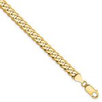 將圖片載入圖庫檢視器 14k Yellow Gold 6.25mm Beveled Curb Link Bracelet Anklet Necklace Pendant Chain
