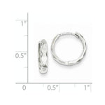 Загрузить изображение в средство просмотра галереи, 14k White Gold 14mm Modern Hinged Hoop Huggie Earrings
