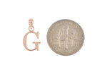 Load image into Gallery viewer, 14K Rose Gold Uppercase Initial Letter G Block Alphabet Pendant Charm
