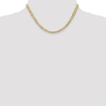 Indlæs billede til gallerivisning 14K Yellow Gold 4.5mm Open Concave Curb Bracelet Anklet Choker Necklace Pendant Chain
