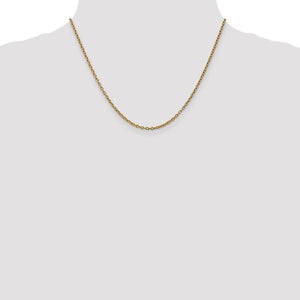 14k Yellow Gold 2.4mm Round Open Link Cable Bracelet Anklet Choker Necklace Pendant Chain