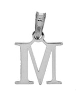 Afbeelding in Gallery-weergave laden, 14K White Gold Uppercase Initial Letter M Block Alphabet Pendant Charm
