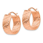 Kép betöltése a galériamegjelenítőbe: 14K Rose Gold Modern Contemporary Round Hoop Earrings
