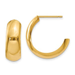 画像をギャラリービューアに読み込む, 14K Yellow Gold 18mm x 6.75mm Bangle J Hoop Earrings
