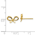 Cargar imagen en el visor de la galería, 14k Yellow Gold Ribbon Bow Stud Post Earrings
