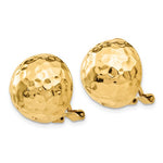 Lataa kuva Galleria-katseluun, 14k Yellow Gold Non Pierced Clip On Hammered Ball Omega Back Earrings 14mm
