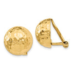 Φόρτωση εικόνας στο εργαλείο προβολής Συλλογής, 14k Yellow Gold Non Pierced Clip On Hammered Ball Omega Back Earrings 14mm
