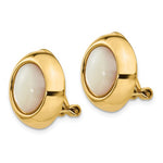 Carica l&#39;immagine nel visualizzatore di Gallery, 14k Yellow Gold Mother of Pearl Non Pierced Omega Clip On Stud Earrings
