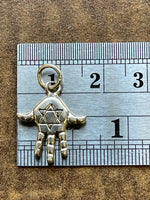 Load image into Gallery viewer, Sterling Silver Antique Finish Hamsa Hand of God with Star of David 3D Pendant Charm
