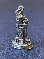 Carregar imagem no visualizador da galeria, Sterling Silver Antique Finish Lighthouse 3D Pendant Charm
