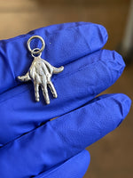 Ladda upp bild till gallerivisning, Sterling Silver Antique Finish Hamsa Hand of God with Star of David 3D Pendant Charm
