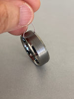 將圖片載入圖庫檢視器 Tungsten Ring Band 8mm Brushed Satin Finish Beveled Edge

