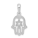 Load image into Gallery viewer, 14k White Gold Hand of Gold Star of David Pendant Charm
