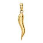 Ladda upp bild till gallerivisning, 14k Yellow Gold Lucky Italian Horn 3D Pendant Charm
