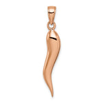 Załaduj obraz do przeglądarki galerii, 14k Rose Gold Lucky Italian Horn 3D Pendant Charm
