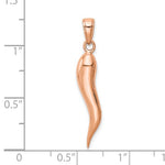 이미지를 갤러리 뷰어에 로드 , 14k Rose Gold Lucky Italian Horn 3D Pendant Charm
