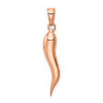 Lade das Bild in den Galerie-Viewer, 14k Rose Gold Lucky Italian Horn 3D Pendant Charm
