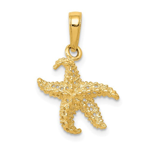 14k Yellow Gold Starfish Ocean Island Life Small Pendant Charm